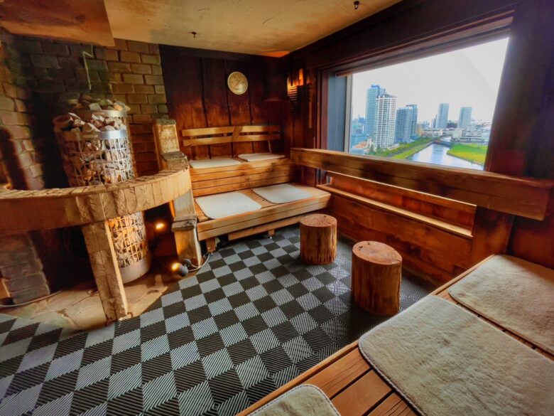 Men's dry sauna interior