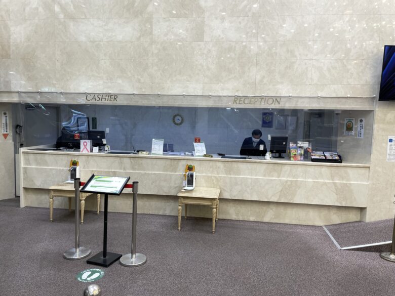 Front desk check-in counter