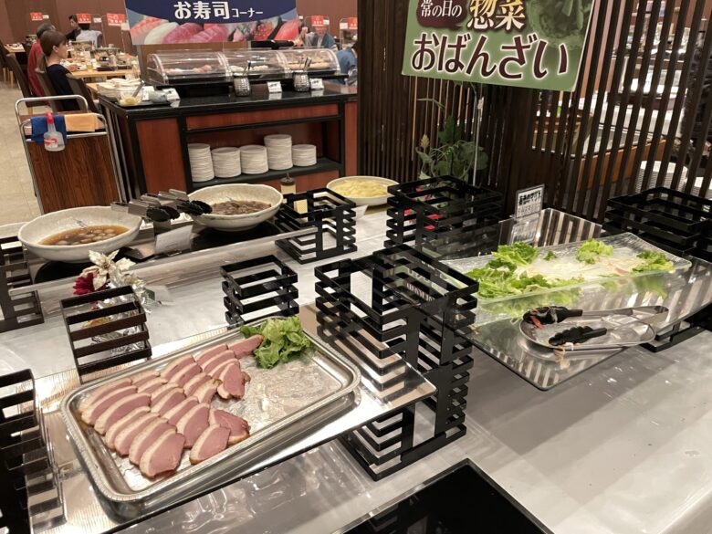 Shabu-shabu buffet dinner spread