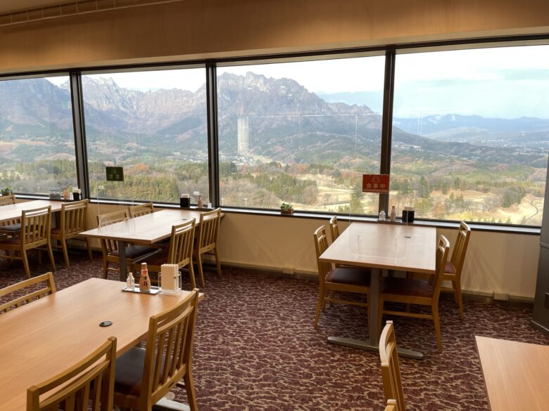 Window seats overlooking the golf course