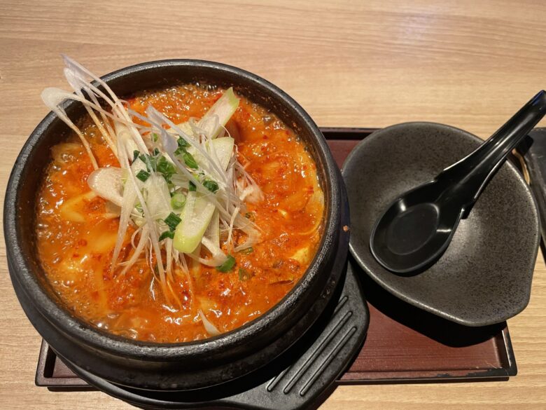 Signature kimchi hot pot dish