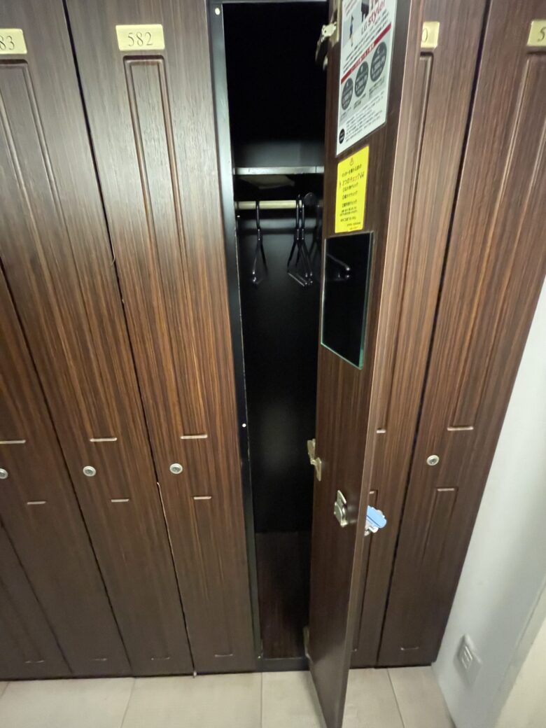 Close-up of locker interior