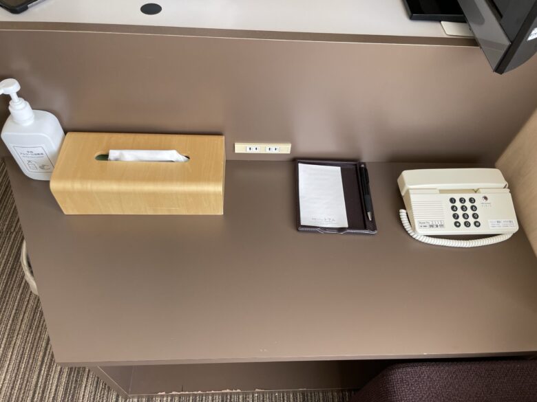 Amenities beside the TV