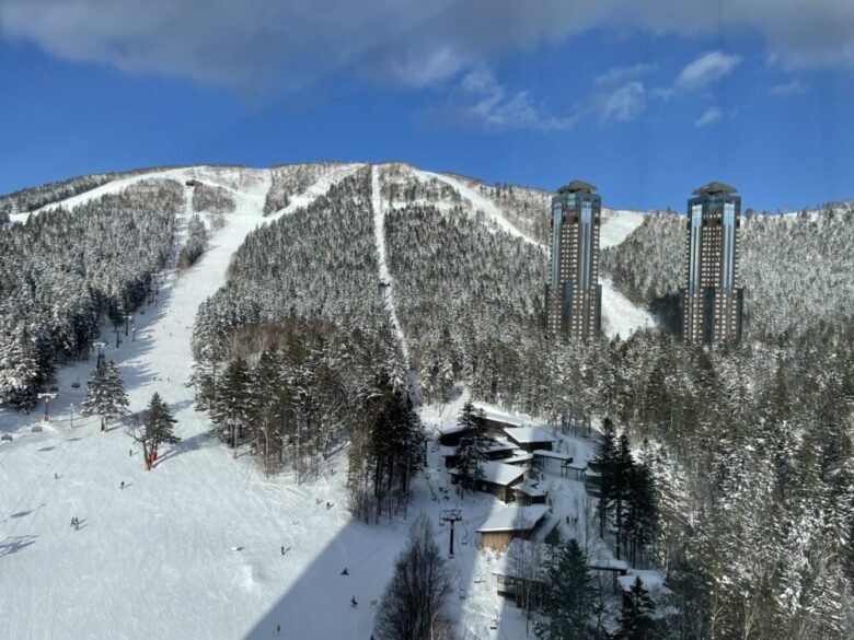 Ski slope view from the room window