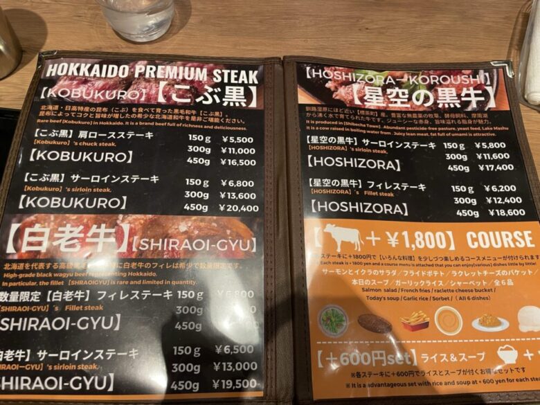 Menu board