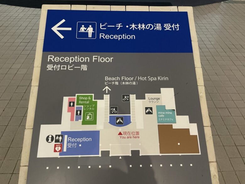 Facility map near the entrance