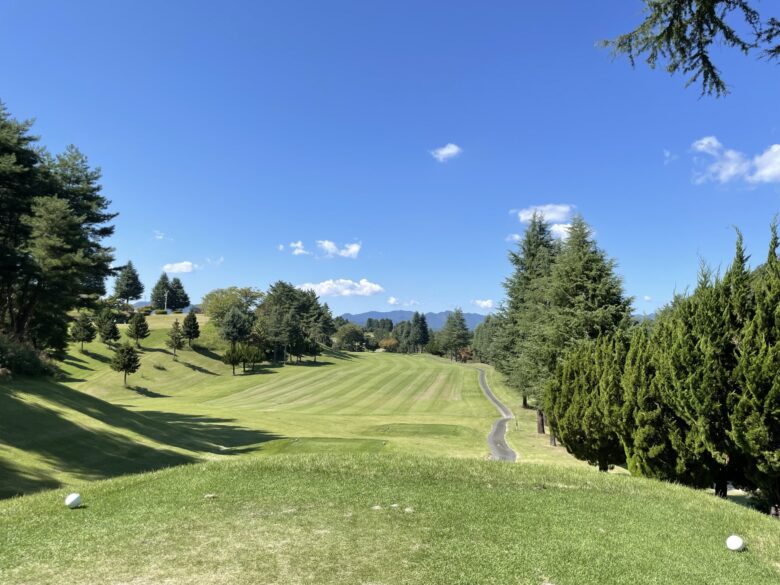 West hole 1 tee shot view