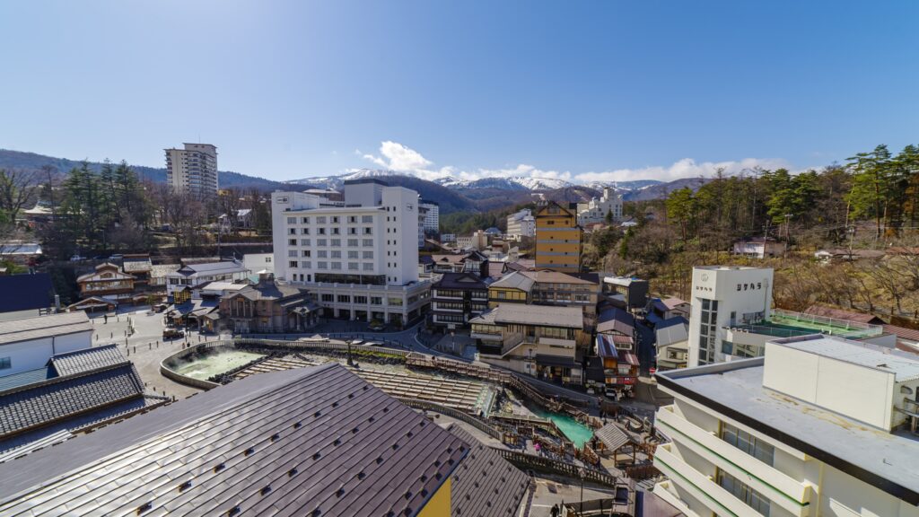 湯畑 見える 宿 部屋