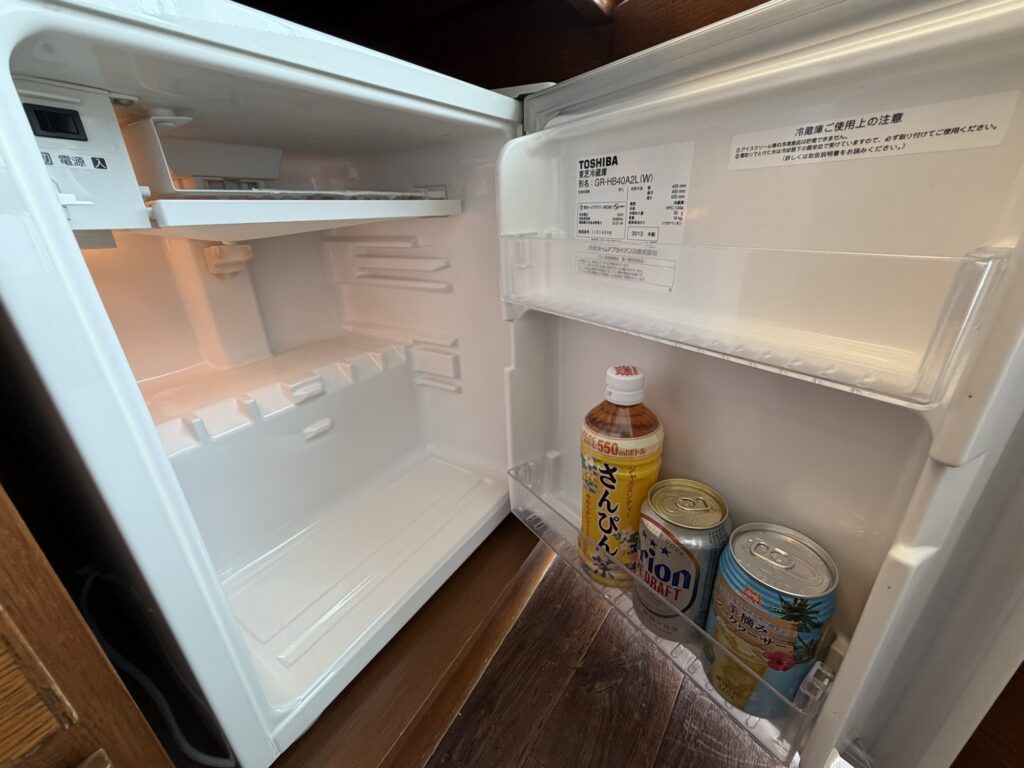 無料で使えるミニバー・冷蔵庫