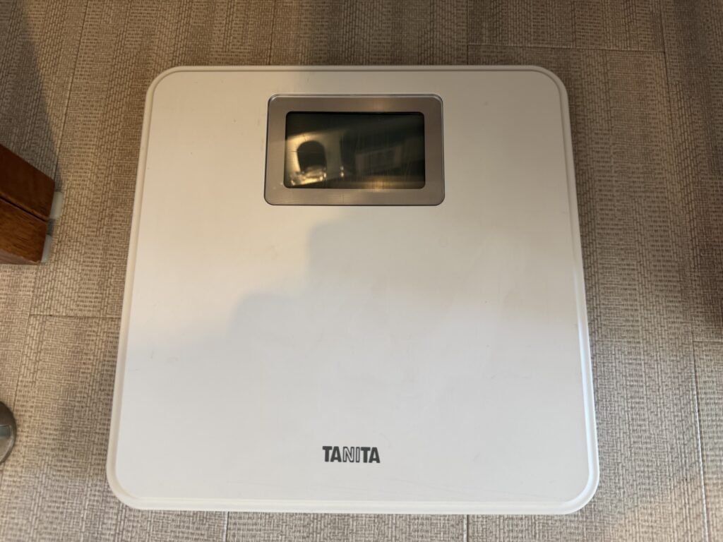 Bathroom scale in the room