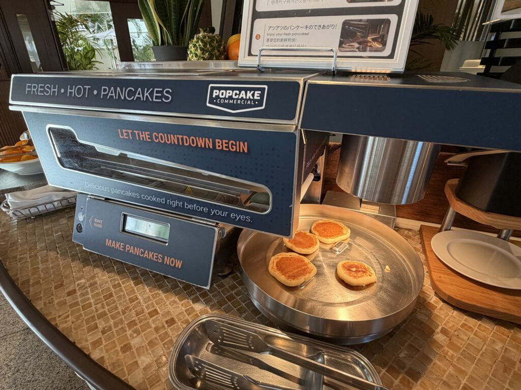 Waffle maker at the live kitchen