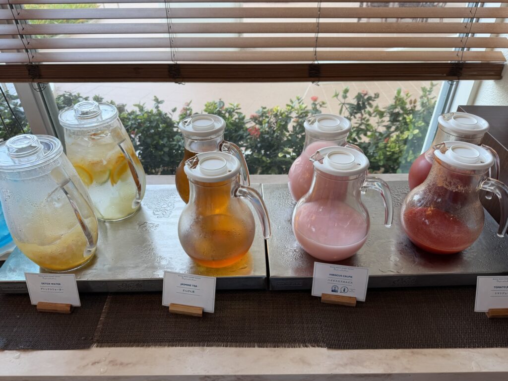 Assorted juice drink station