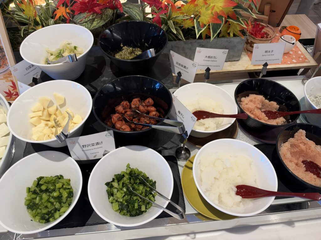 メルキュール長野松代リゾート&スパの朝食ビュッフェ・小鉢のコーナー