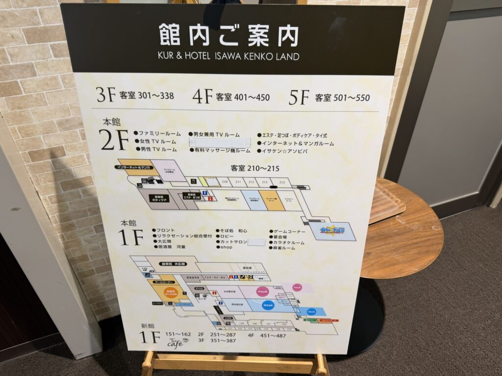 石和健康ランドの館内ご案内