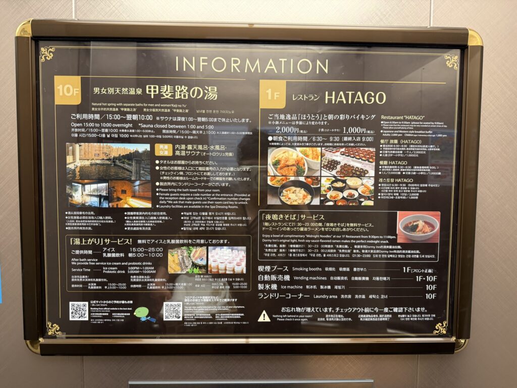 フロアの案内ボード